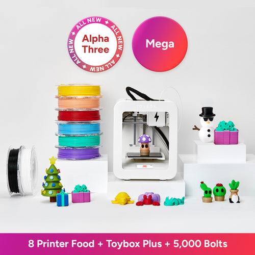 Toybox Alpha Three Mega 3D Printer Bundle