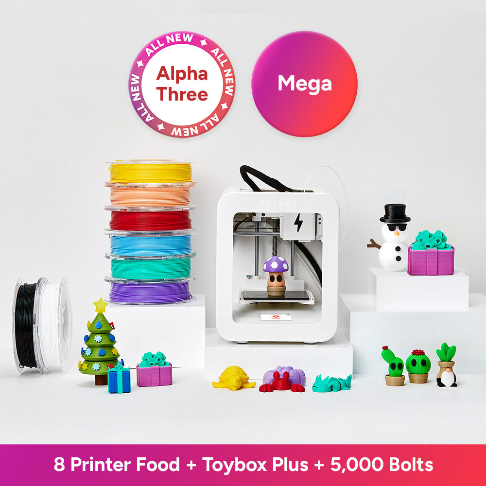 Toybox Alpha Three Mega 3D Printer Bundle
