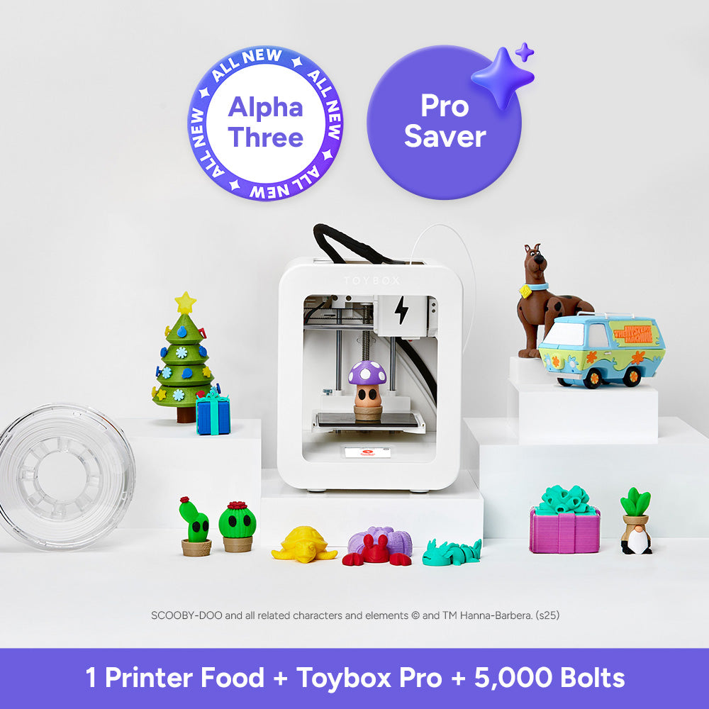 Toybox Alpha Three Pro Saver 3D Printer Bundle