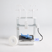 Load image into Gallery viewer, Toybox Luna Pro Saver 3D Printer Bundle: Luna 3D printer with a printed flexi shark and a Coconut Printer Food roll